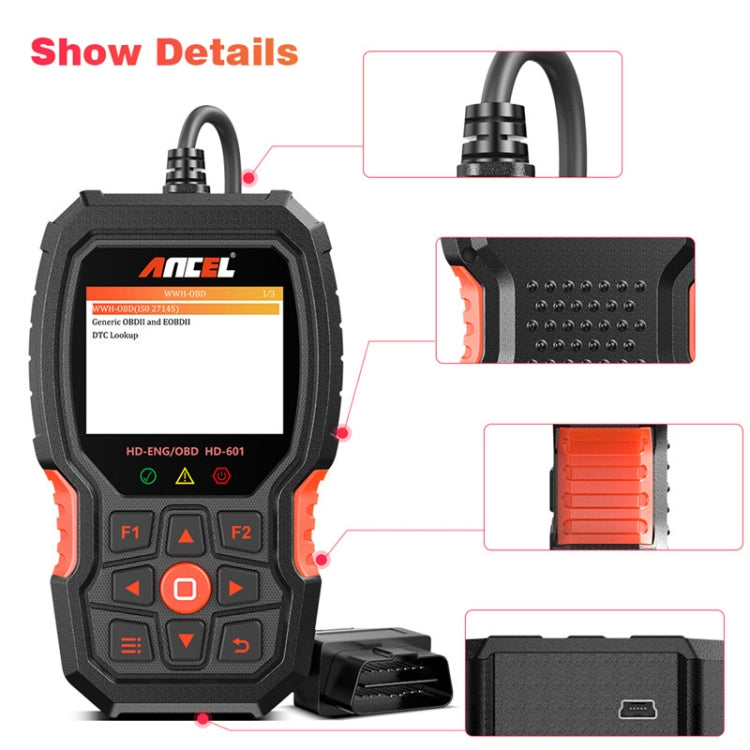ANCEL HD601 24V Diesel Engine Detector Heavy Truck Diagnostic Scanner, ANCEL HD601 ANCEL HD601 24V Diesel Engine Detector Heavy Truck Diagnostic Scanner, ANCEL HD601